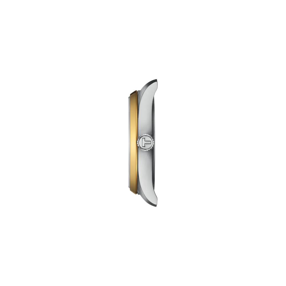 Profile view of the watch case Tissot PR 100 34mm, reference T150.210.21.031.00