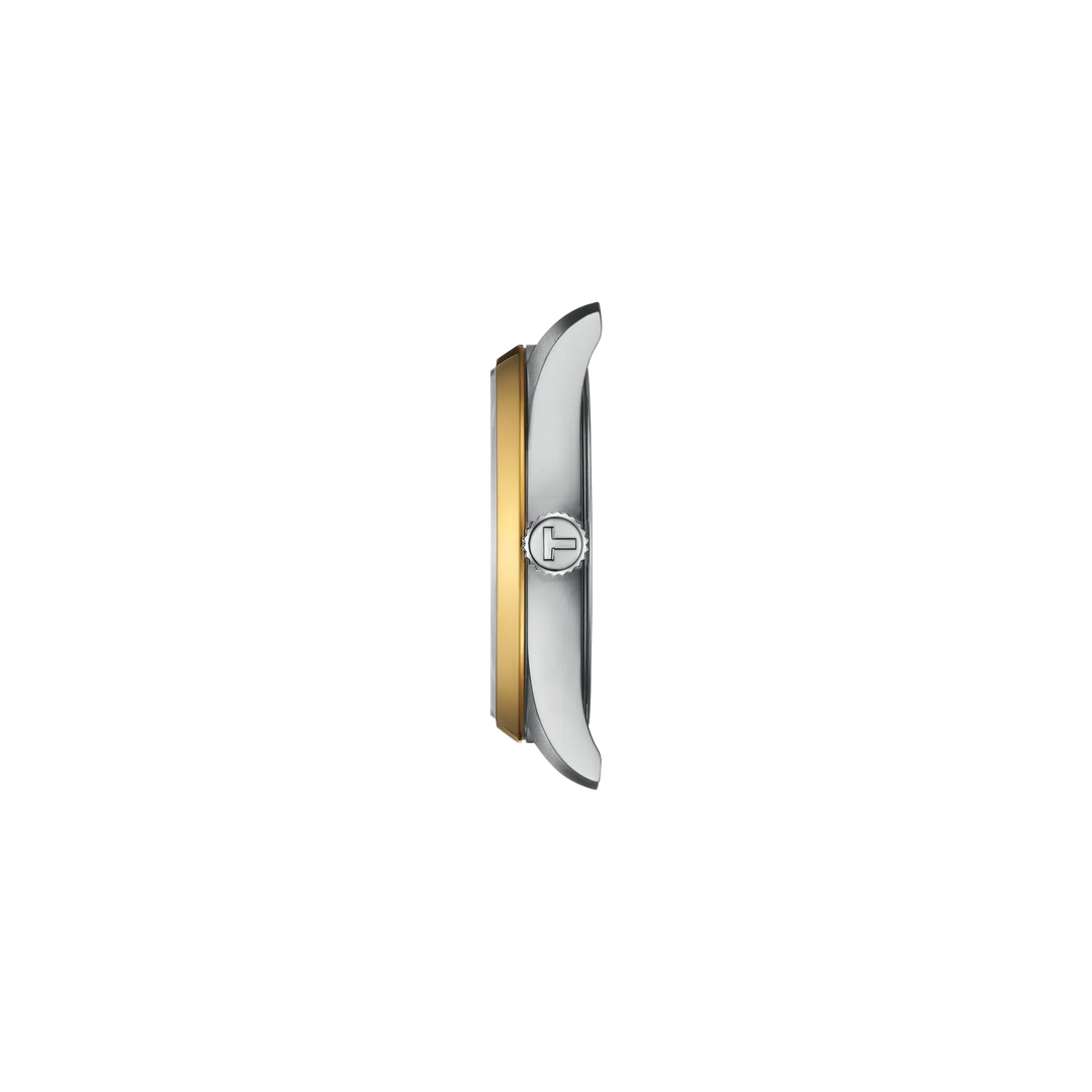 Profile view of the watch case Tissot PR 100 34mm, reference T150.210.21.031.00