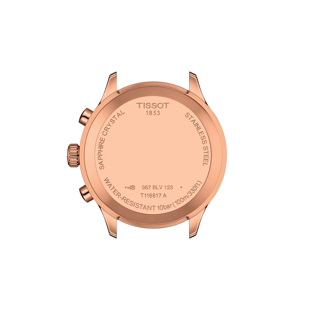 Back view of the watch case Tissot Chrono XL Classic 45mm, reference T116.617.36.042.00