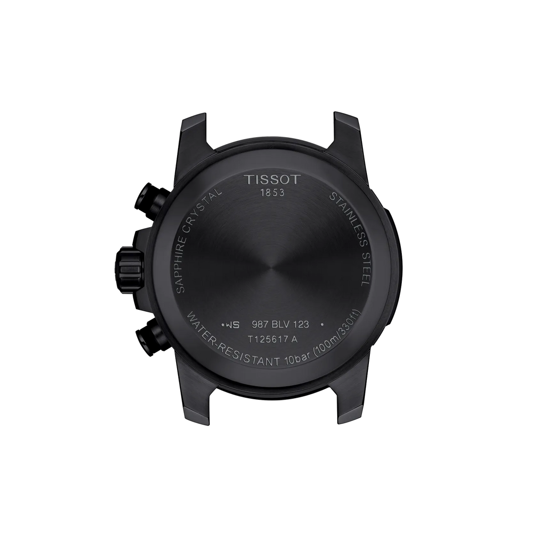 Back view of the watch case Tissot Supersport Chrono Basketball Edition 45.5mm, reference T125.617.36.081.00