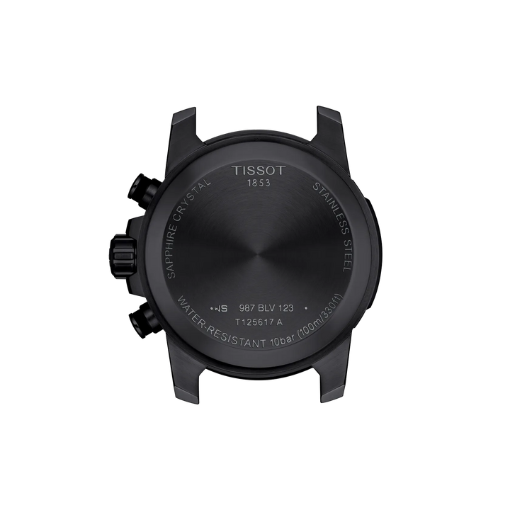 Back view of the watch case Tissot Supersport Chrono Basketball Edition 45.5mm, reference T125.617.36.081.00