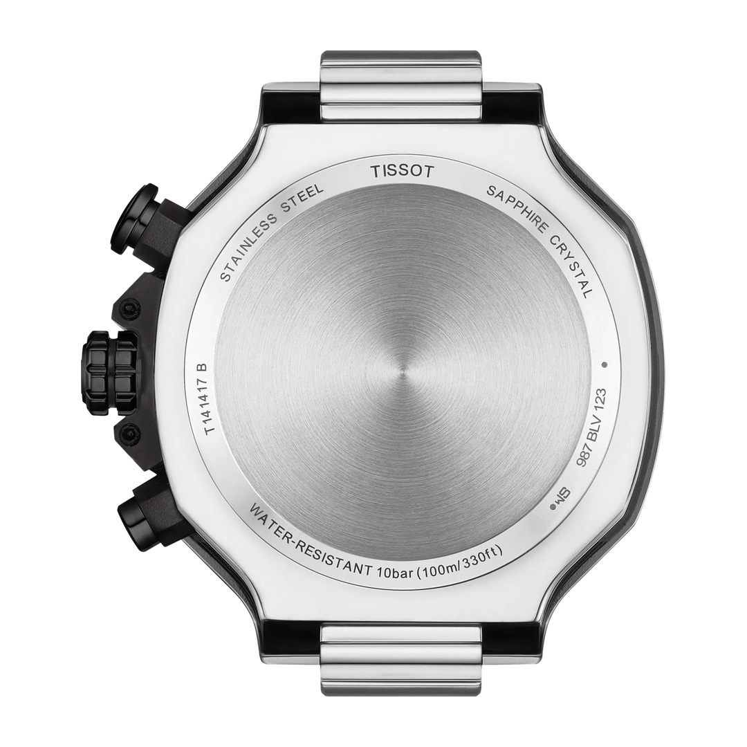 Back view of the watch case Tissot T-Race 45mm, reference T141.417.27.041.00