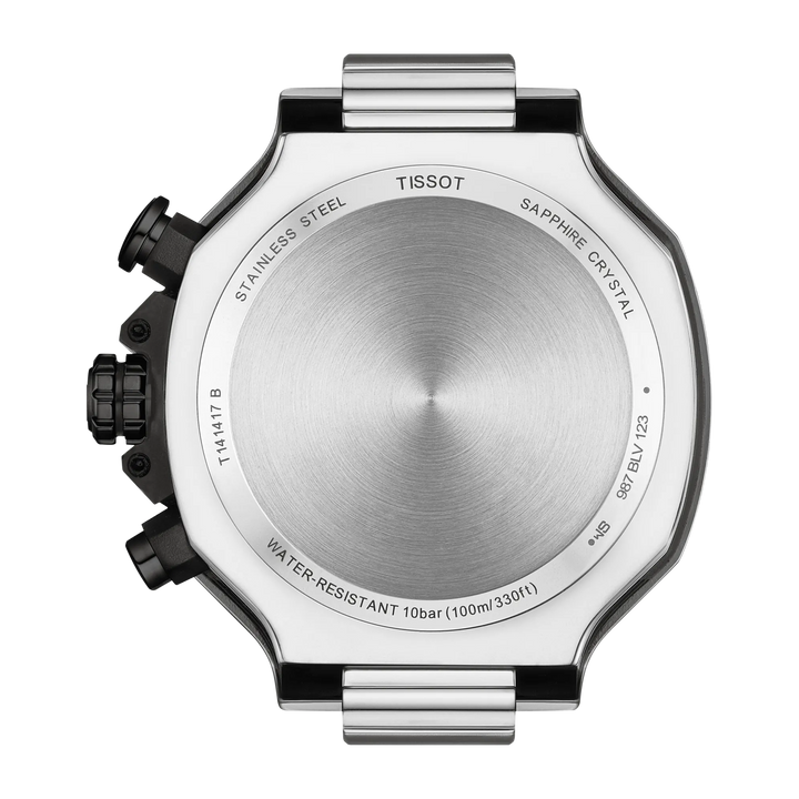 Back view of the watch case Tissot T-Race 45mm, reference T141.417.27.041.00