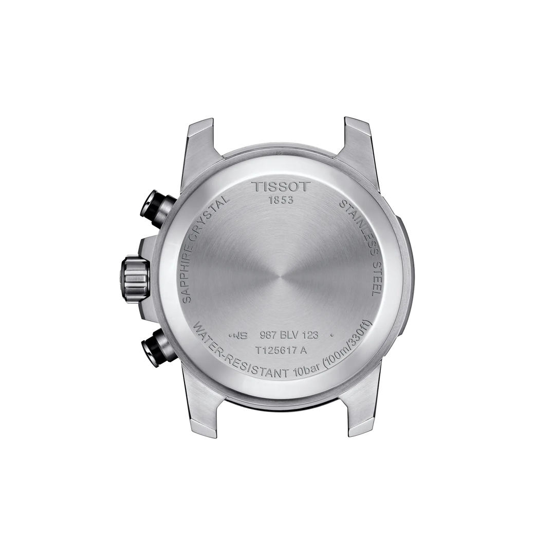 Back view of the watch case Tissot Supersport Chrono 45.5mm, reference T125.617.17.051.03