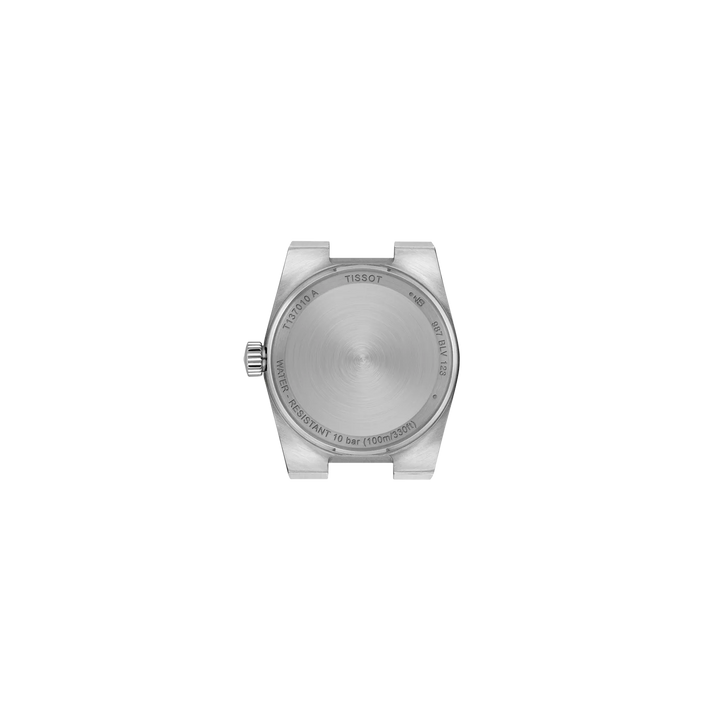 Back view of the watch case Tissot PRX 25mm, reference T137.010.11.056.00