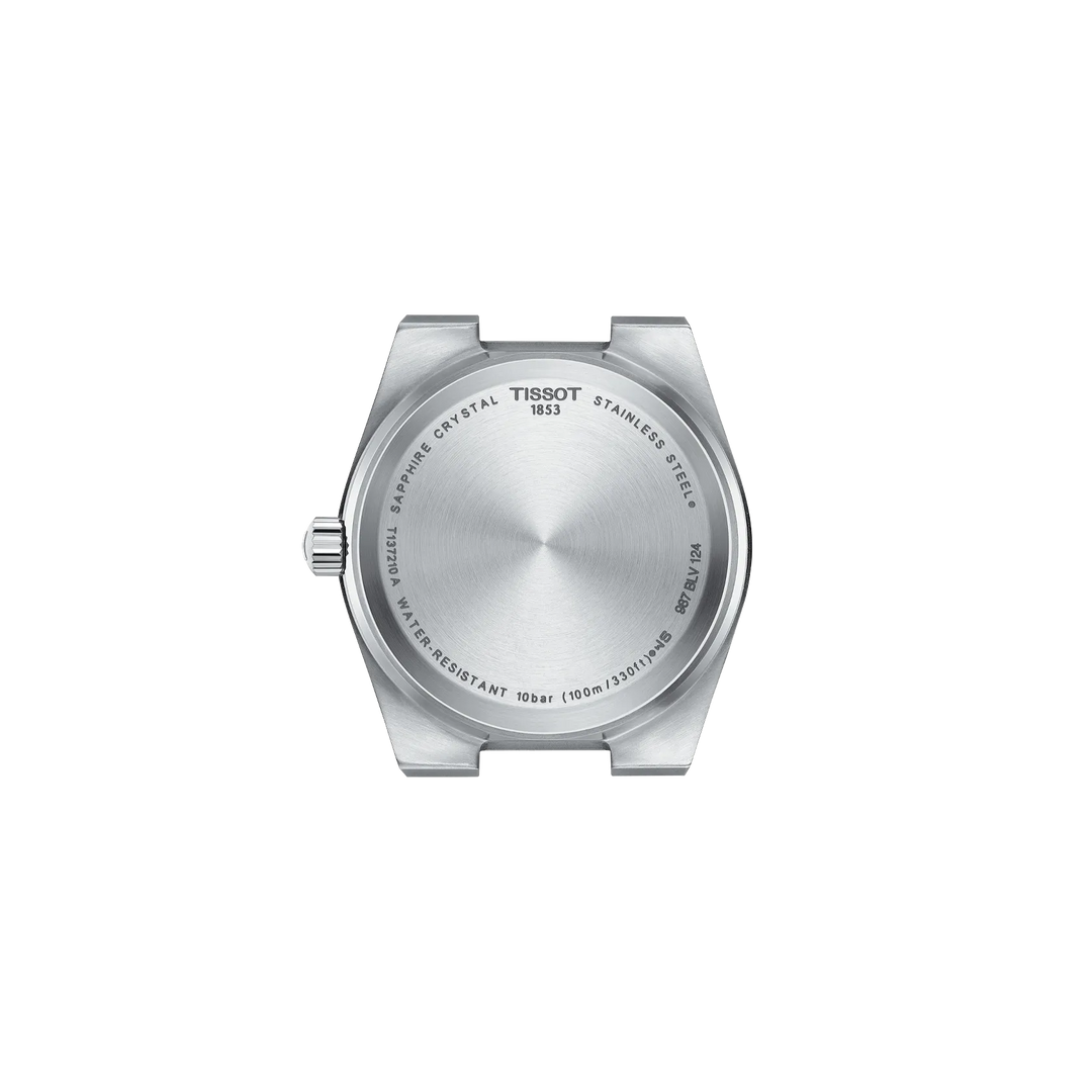 Back view of the watch case Tissot PRX 35mm, reference T137.210.11.041.00