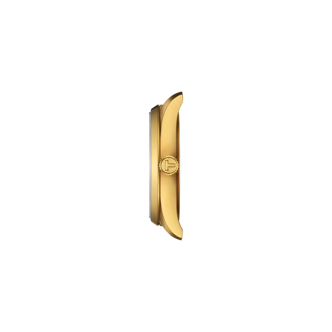 Profile view of the watch case Tissot PR 100 34mm, reference T150.210.33.021.00