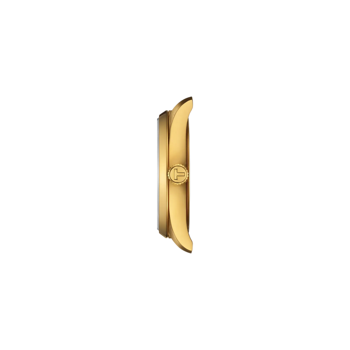 Profile view of the watch case Tissot PR 100 34mm, reference T150.210.33.021.00