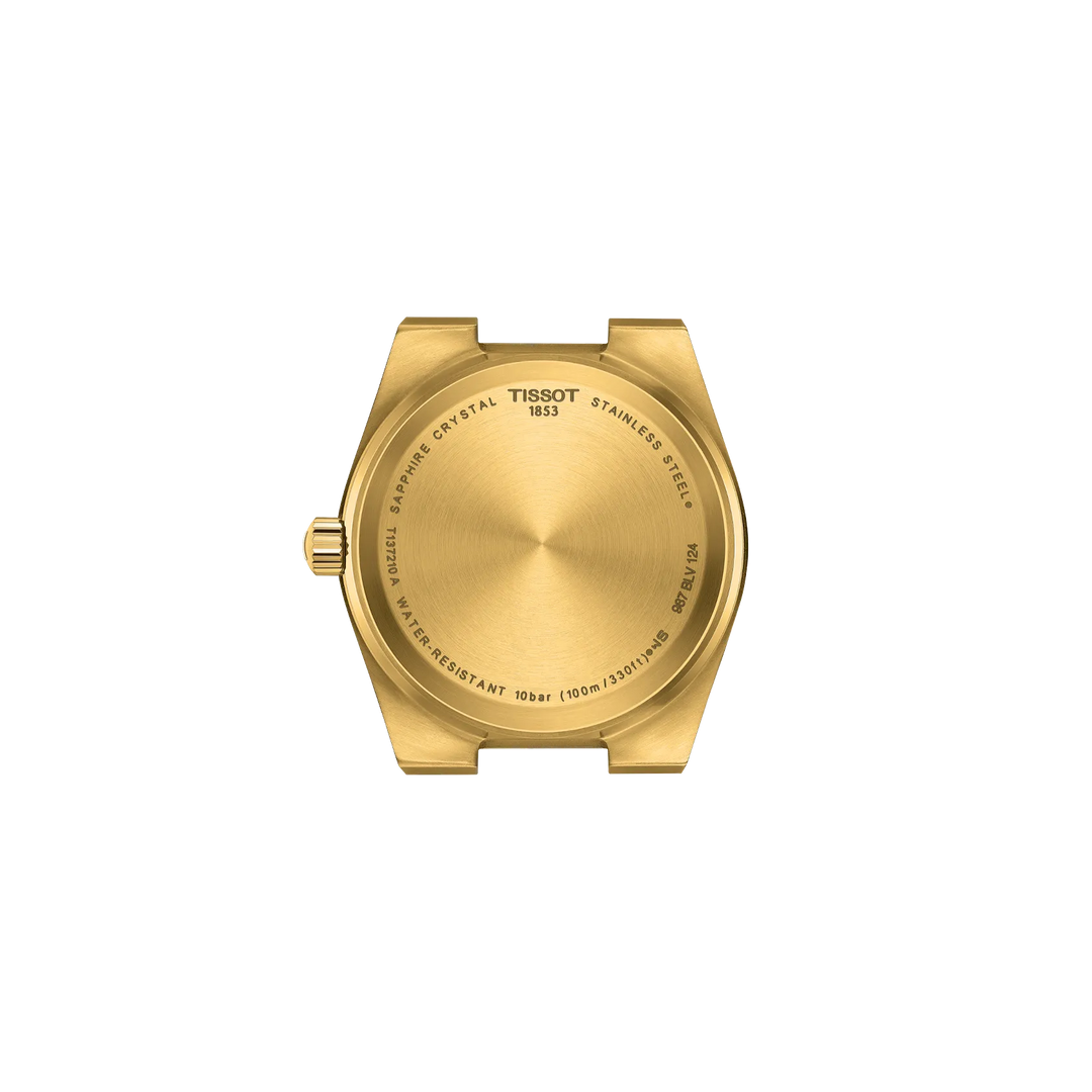 Back view of the watch case Tissot PRX 35mm, reference T137.210.33.021.00