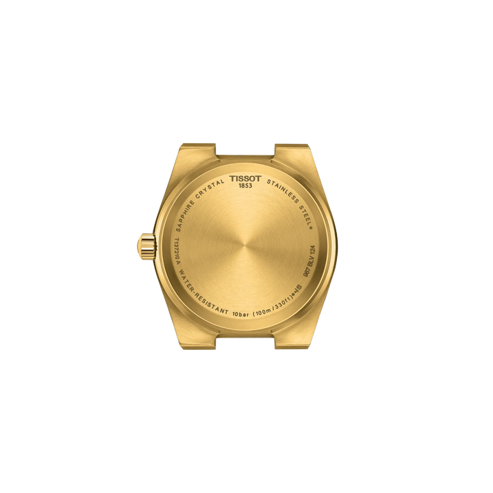 Back view of the watch case Tissot PRX 35mm, reference T137.210.33.021.00