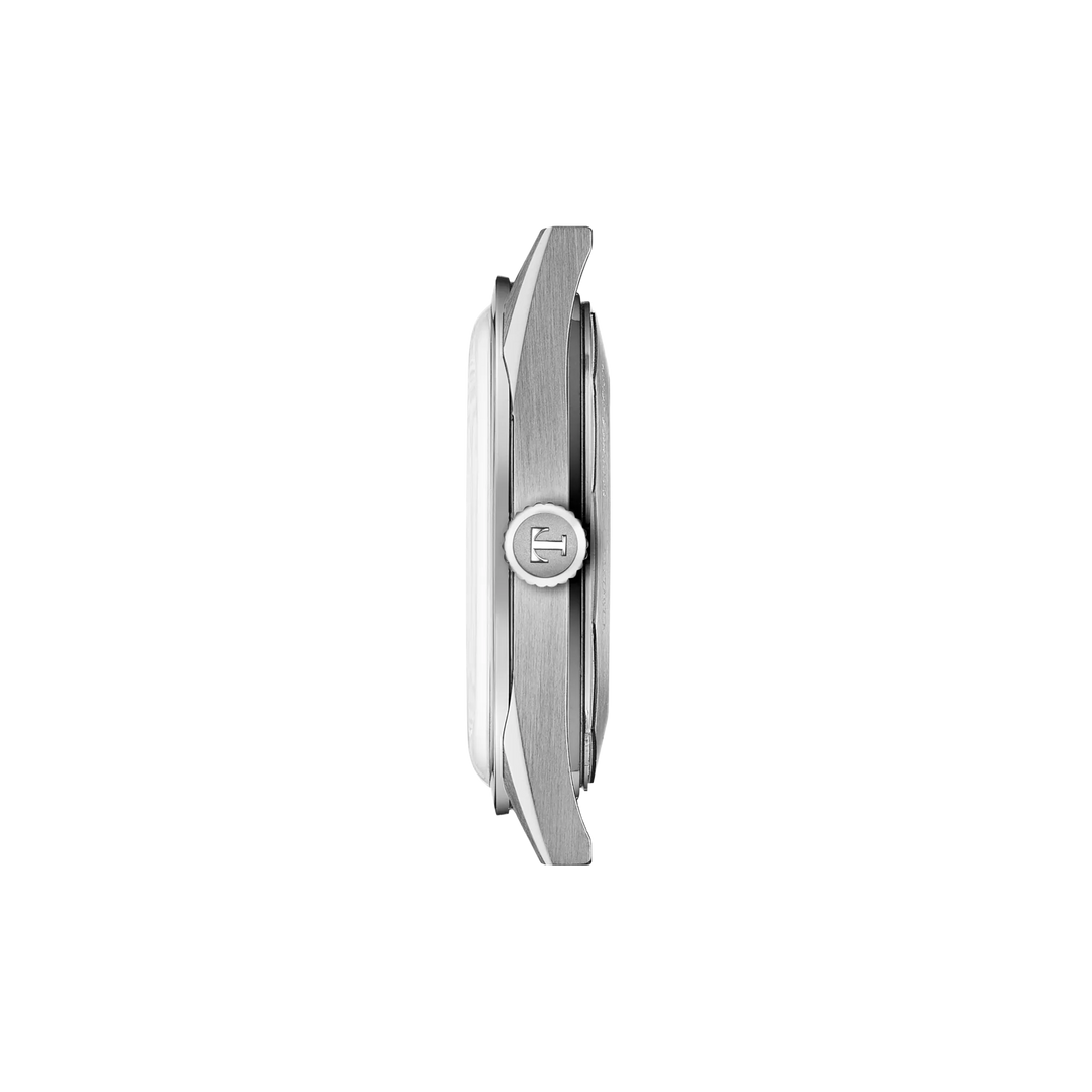 Profile view of the watch case Tissot Visodate 39mm, reference T157.407.11.041.00