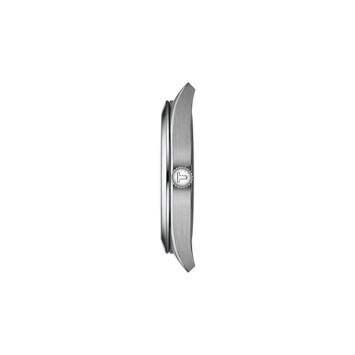 Profile view of the watch case Tissot Gentleman 40mm, reference T127.410.44.041.00