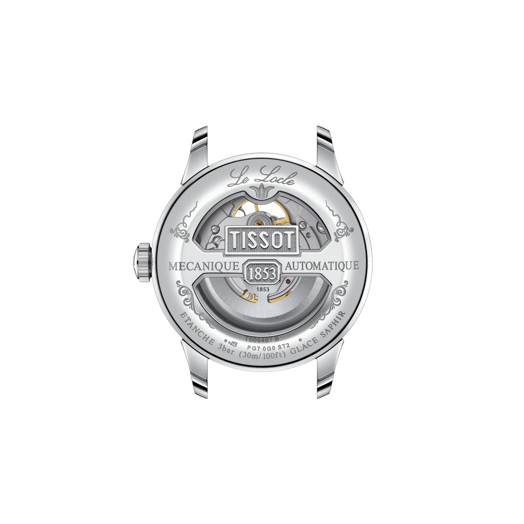 Back view of the watch case Tissot Le Locle Open Heart 39.3mm, reference T006.407.16.033.01