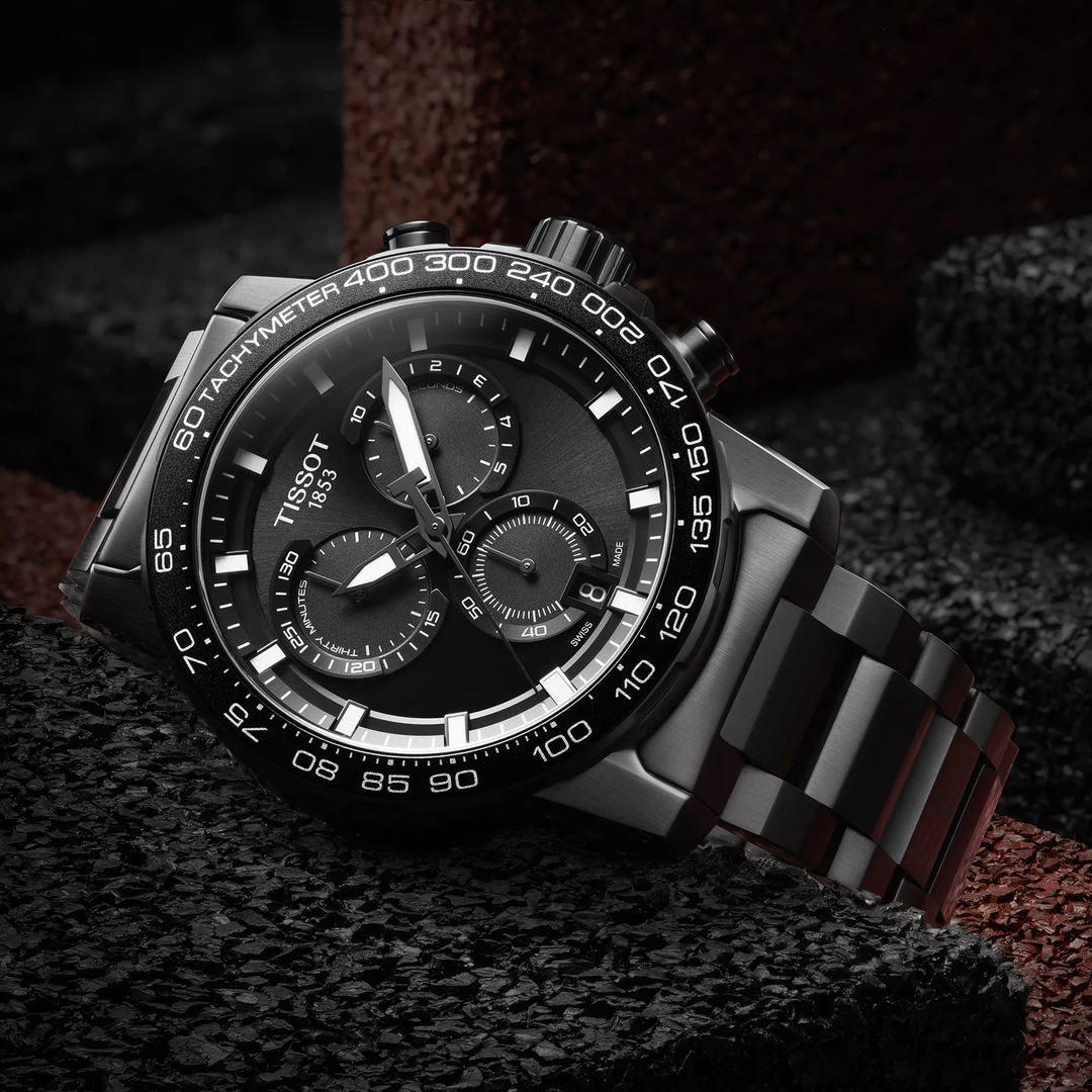 Tissot Supersport Chrono 45.5mm watch on a colored background, reference T125.617.33.051.00