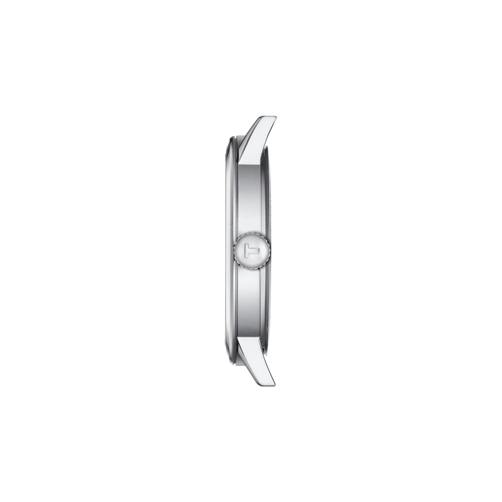 Profile view of the watch case Tissot Classic Dream 42mm, reference T129.410.11.013.00