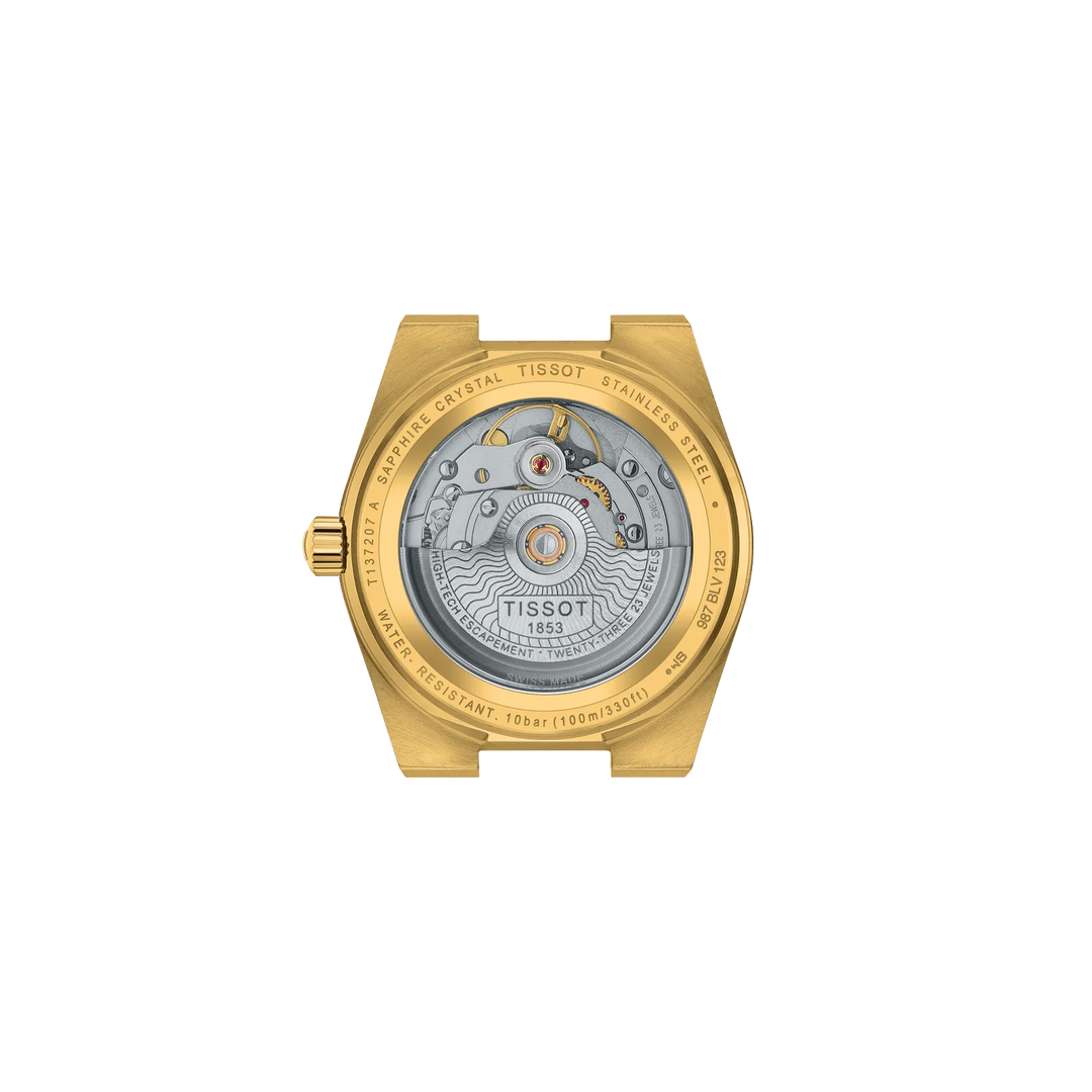 Back view of the watch case Tissot PRX 35mm, reference T137.207.33.021.00
