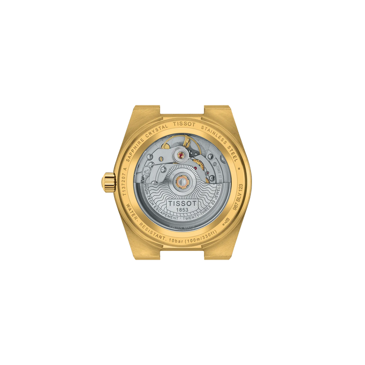 Back view of the watch case Tissot PRX 35mm, reference T137.207.33.021.00