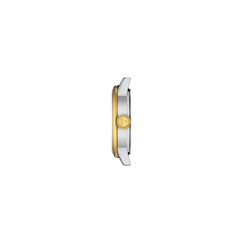 Profile view of the watch case Tissot Classic Dream 28mm, reference T129.210.22.031.00