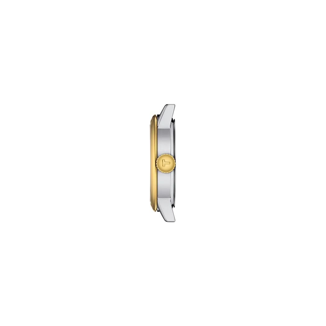 Profile view of the watch case Tissot Classic Dream 28mm, reference T129.210.22.031.00