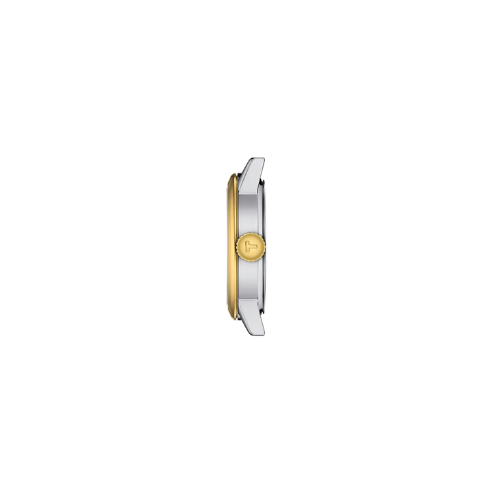 Profile view of the watch case Tissot Classic Dream 28mm, reference T129.210.22.031.00