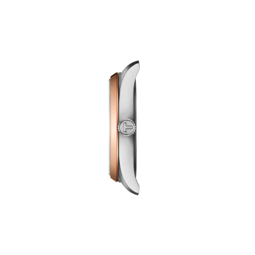 Profile view of the watch case Tissot PR 100 34mm, reference T150.210.21.111.00