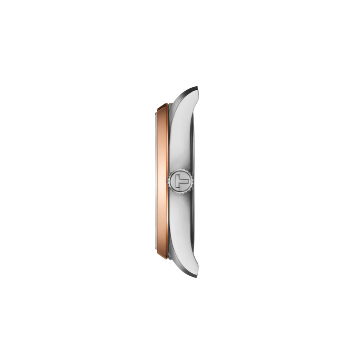 Profile view of the watch case Tissot PR 100 34mm, reference T150.210.21.111.00