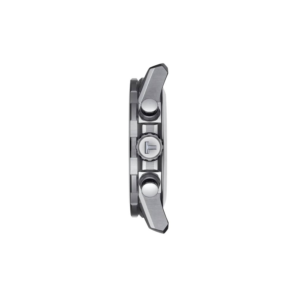 Profile view of the watch case Tissot Supersport Chrono 45.5mm, reference T125.617.17.051.03