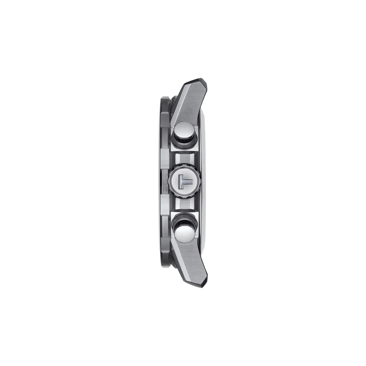 Profile view of the watch case Tissot Supersport Chrono 45.5mm, reference T125.617.17.051.03