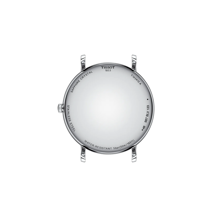 Back view of the watch case Tissot Everytime 40mm, reference T143.410.11.091.00