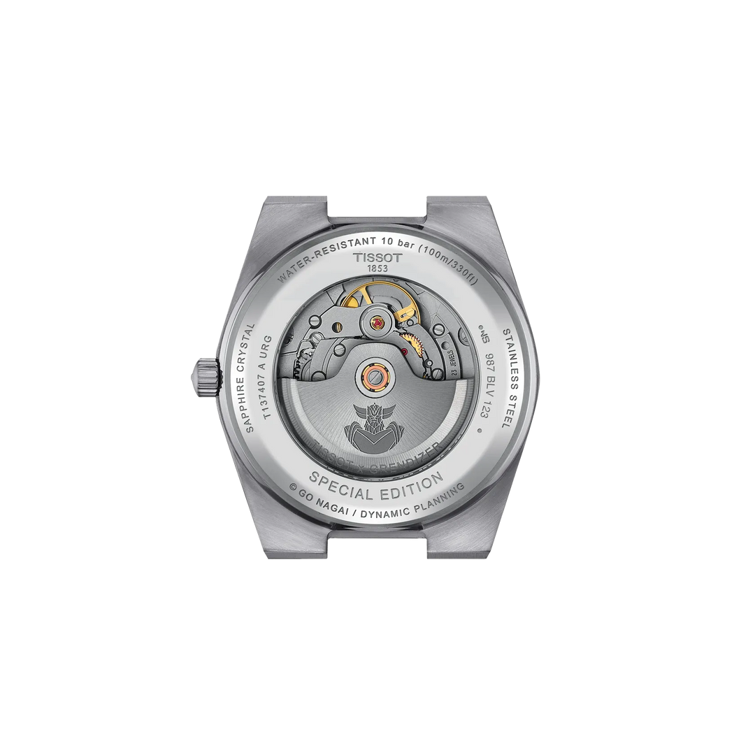 Back view of the watch case Tissot PRX UFO Robot Grendizer 40mm, reference T137.407.11.041.02