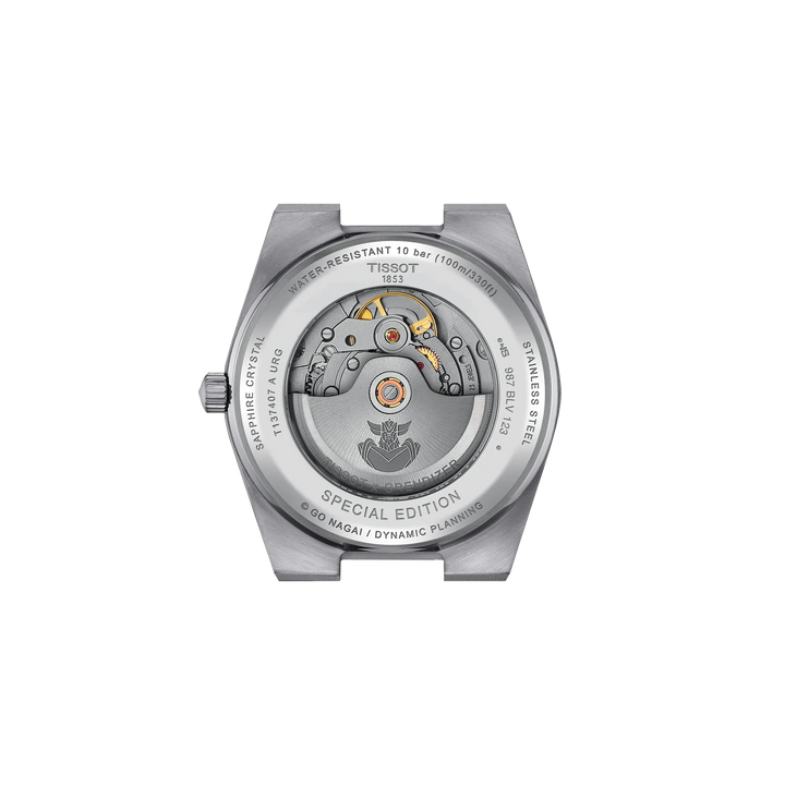 Back view of the watch case Tissot PRX UFO Robot Grendizer 40mm, reference T137.407.11.041.02