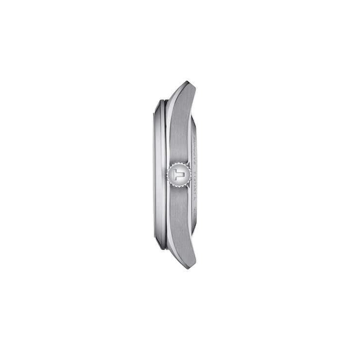 Profile view of the watch case Tissot Gentleman 40mm, reference T127.407.11.041.00