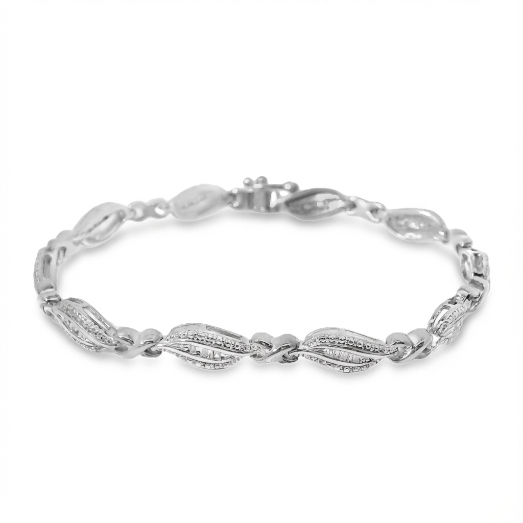 Shimmering Leaves 1 Carat TW Diamond Tennis Bracelet