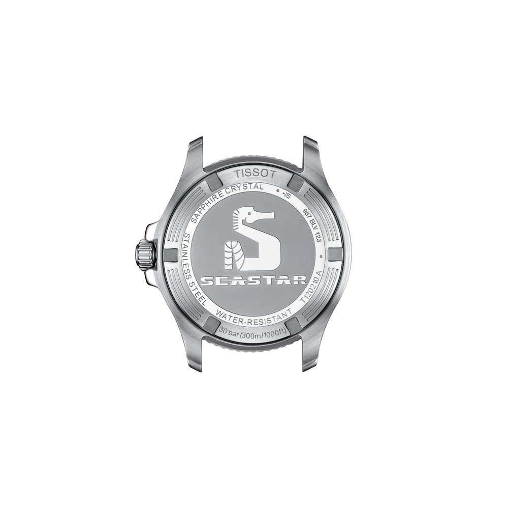 Back view of the watch case Tissot Seastar 1000 36mm, reference T120.210.22.051.01