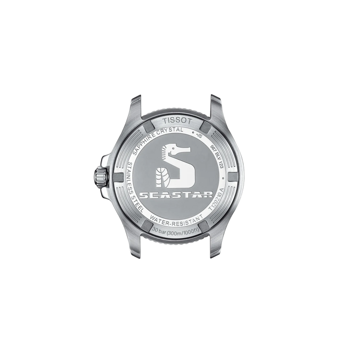 Back view of the watch case Tissot Seastar 1000 36mm, reference T120.210.22.051.01