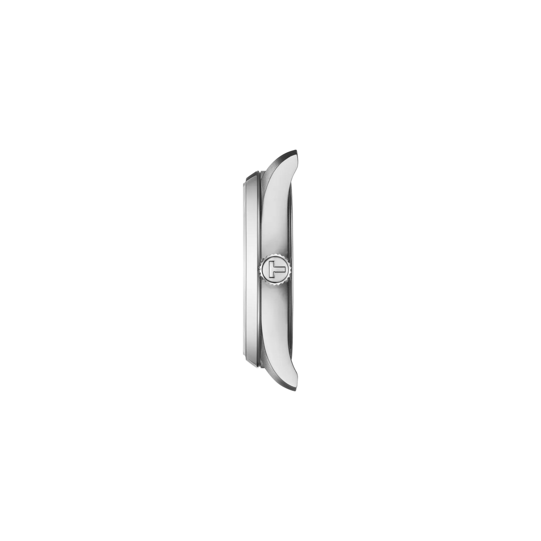 Profile view of the watch case Tissot PR 100 34mm, reference T150.210.11.116.00