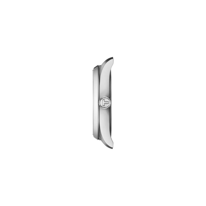 Profile view of the watch case Tissot PR 100 34mm, reference T150.210.11.116.00