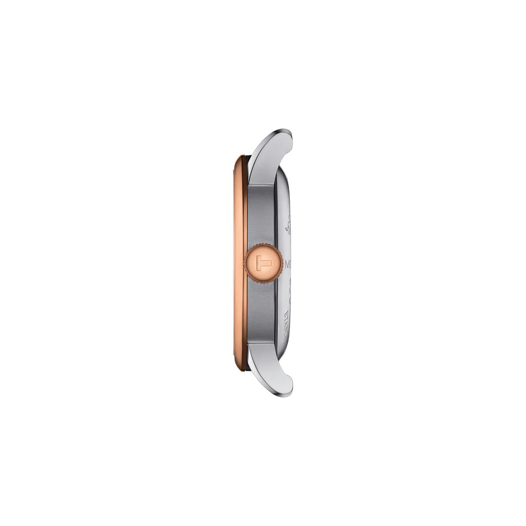 Profile view of the watch case Tissot Le Locle Open Heart 39.3mm, reference T006.407.22.033.02