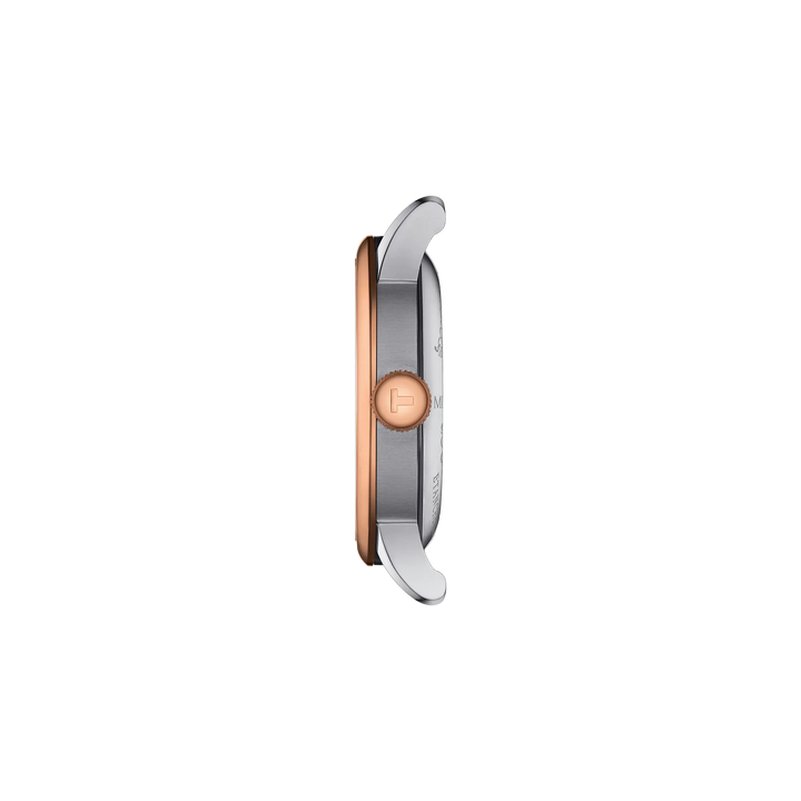 Profile view of the watch case Tissot Le Locle Open Heart 39.3mm, reference T006.407.22.033.02