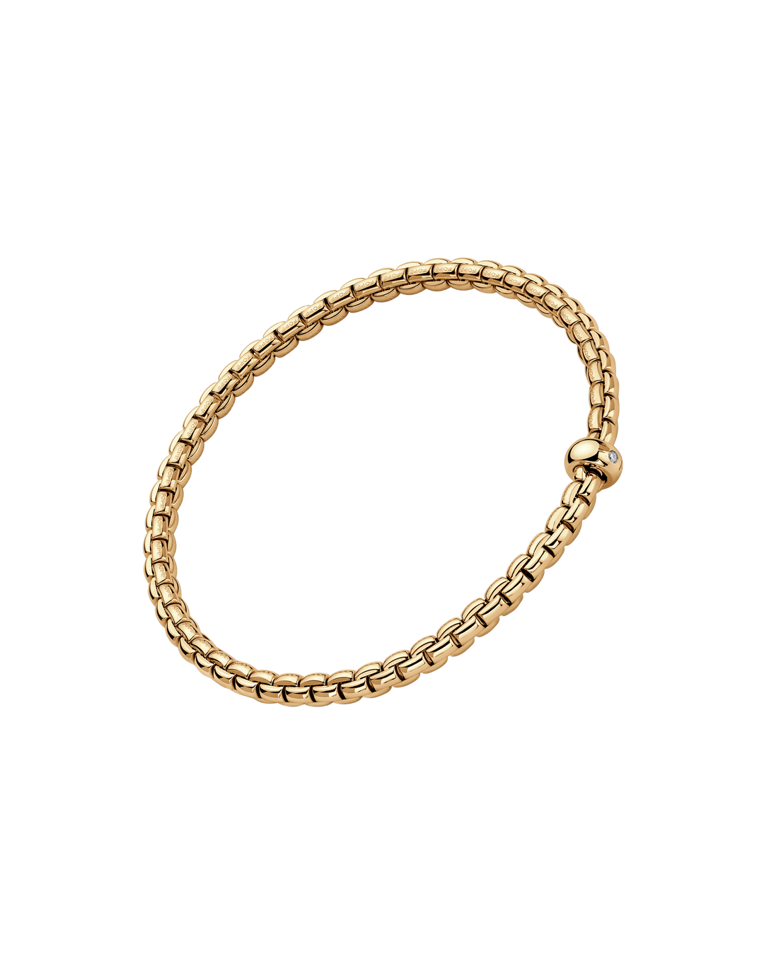 FOPE Eka Diamond Flex’it Bracelet in 18K Yellow Gold — front view