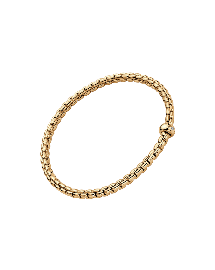 FOPE Eka Diamond Flex’it Bracelet in 18K Yellow Gold — front view