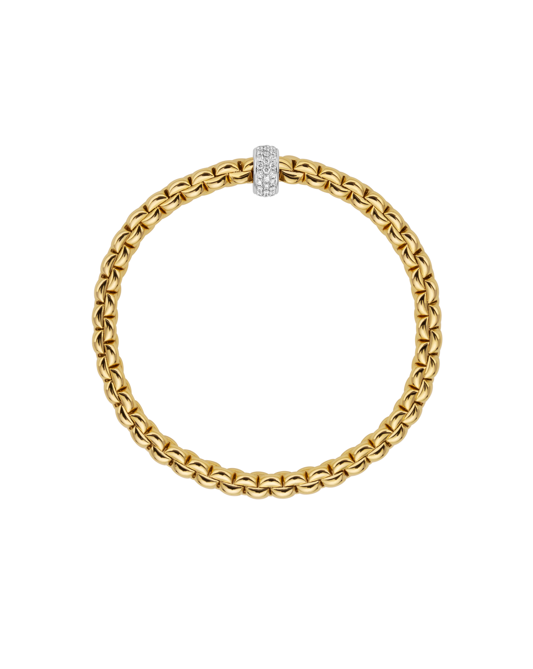 FOPE Eka Diamond Pavé Flex’it Bracelet in 18K Yellow and White Gold — alternate view 2