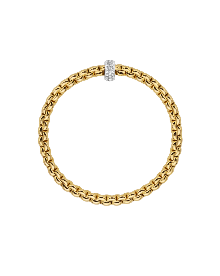 FOPE Eka Diamond Pavé Flex’it Bracelet in 18K Yellow and White Gold — alternate view 2
