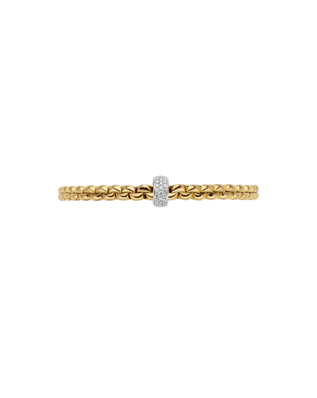 FOPE Eka Diamond Pavé Flex’it Bracelet in 18K Yellow and White Gold — alternate view 3