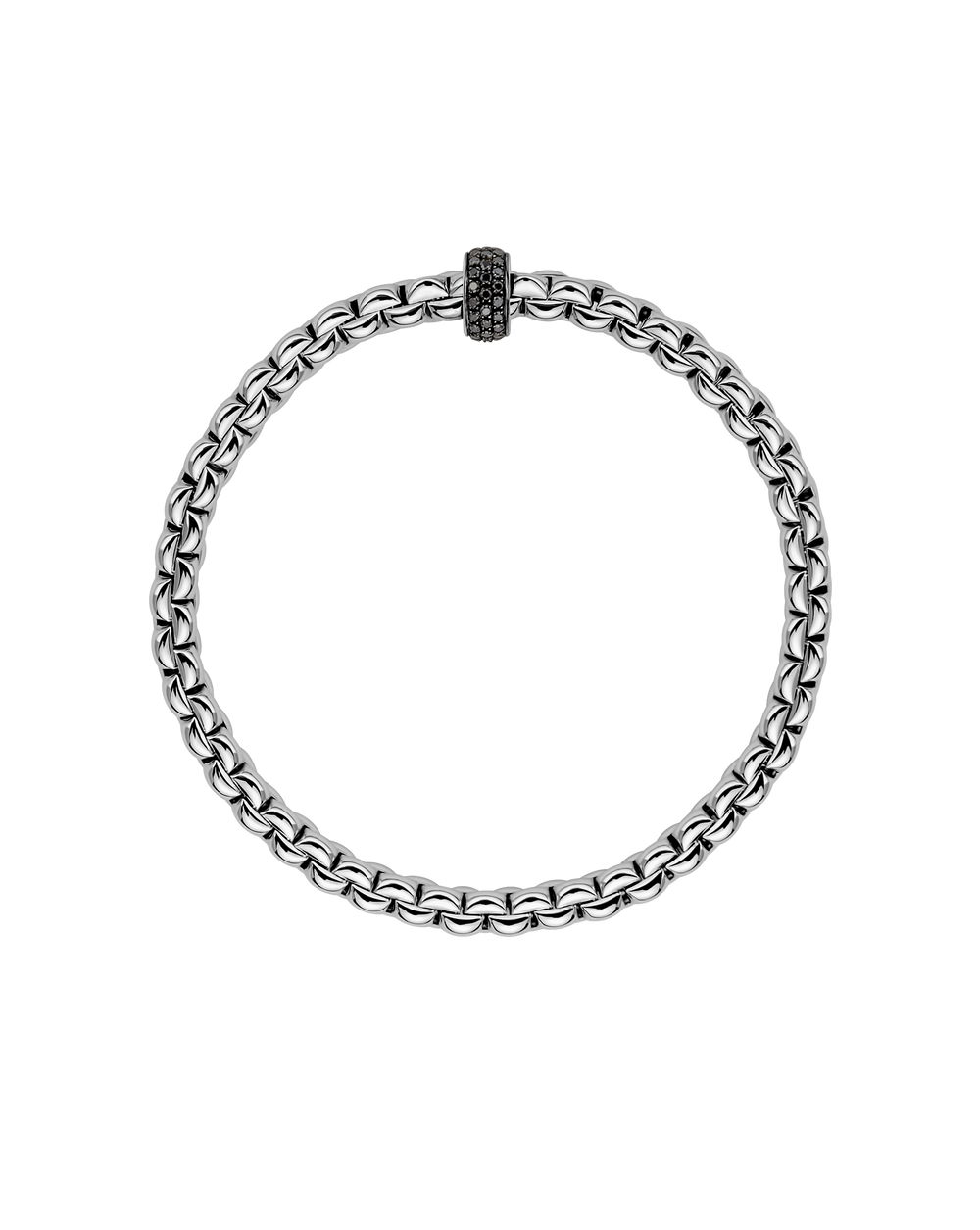 FOPE Eka Black Diamond Flex’it Bracelet in 18K White Gold — alternate view 2