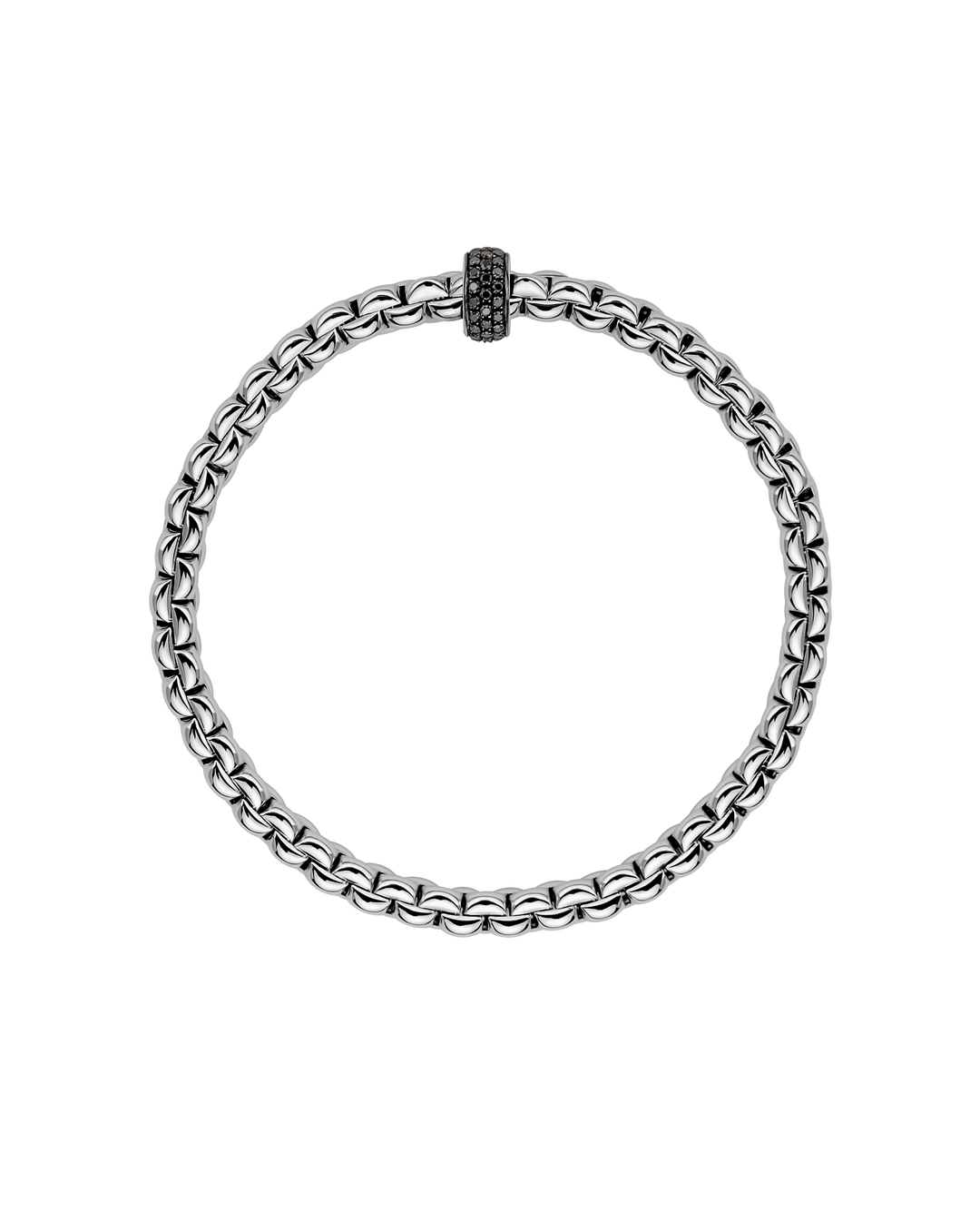 FOPE Eka Black Diamond Flex’it Bracelet in 18K White Gold — alternate view 2