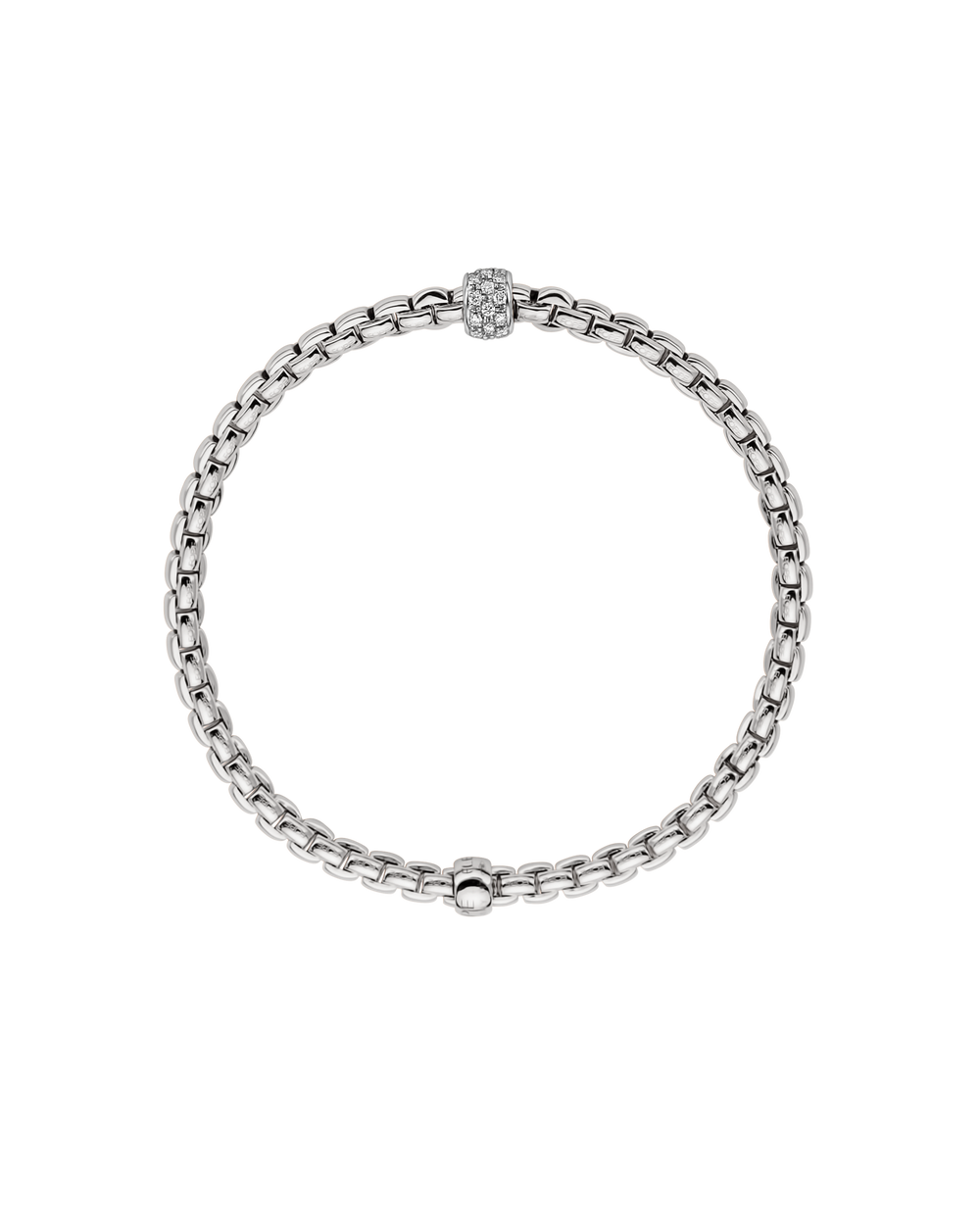 FOPE Eka Diamond Pavé Flex’it Bracelet in 18K White Gold — alternate view 2