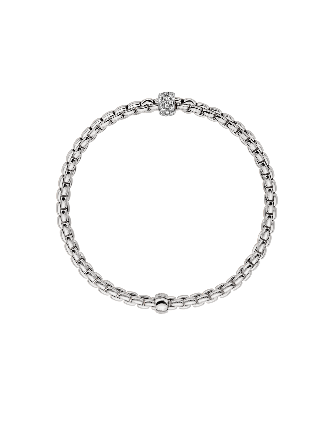 FOPE Eka Diamond Pavé Flex’it Bracelet in 18K White Gold — alternate view 2