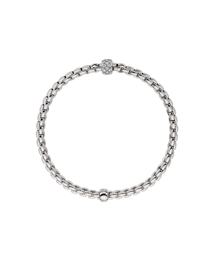 FOPE Eka Diamond Pavé Flex’it Bracelet in 18K White Gold — alternate view 2