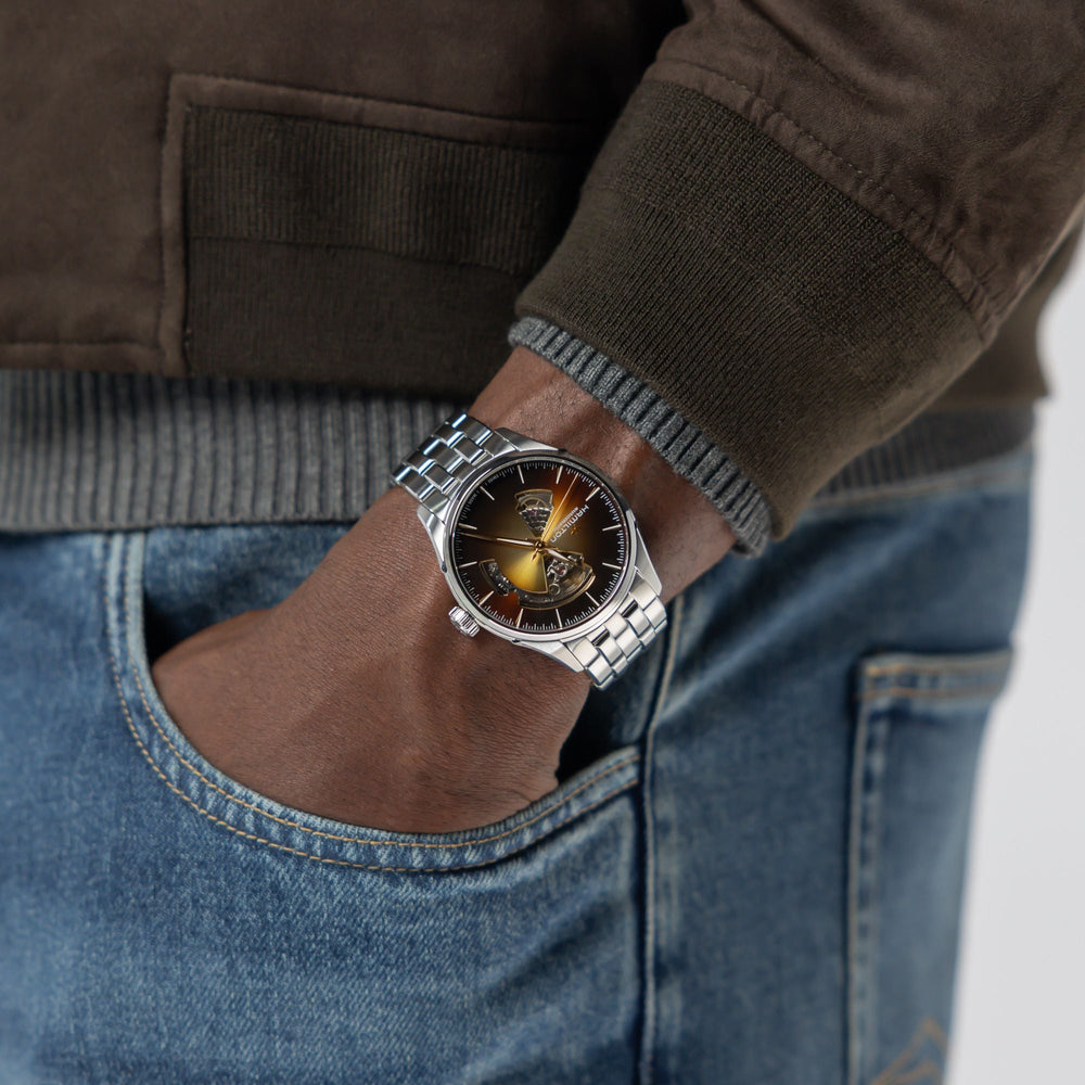 Hamilton Jazzmaster Open Heart Auto 40 mm H32675181 worn on wrist